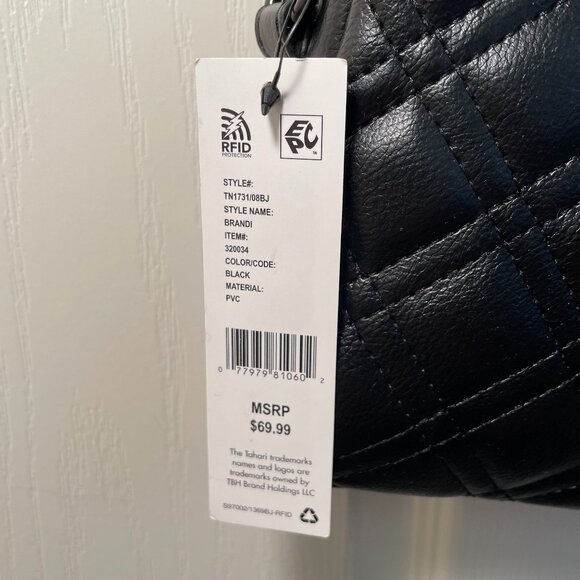 NWT Tahari Black Quilted Crossbody Bag - Picture 12 of 12